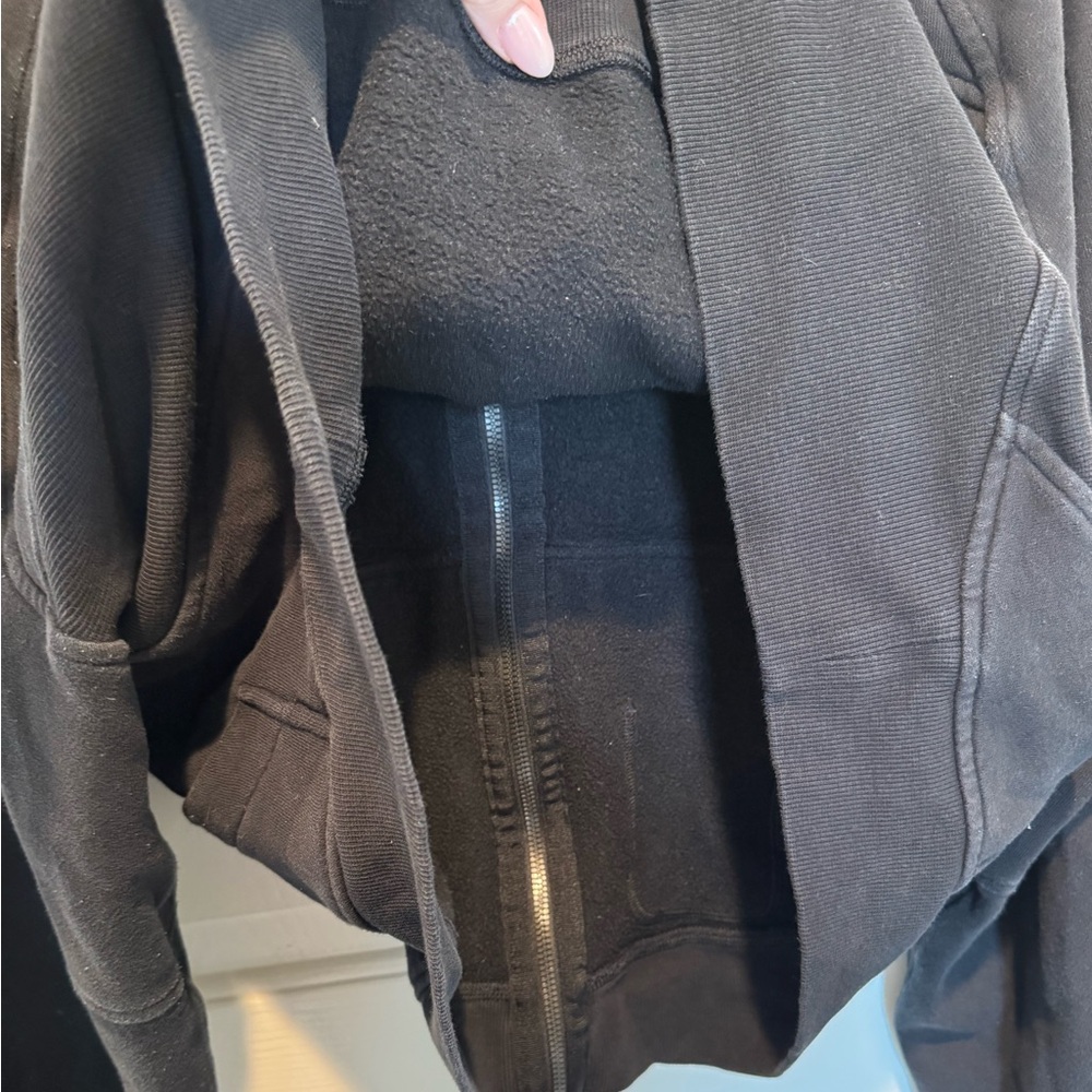 Lululemon Black Zip-Up Oversized Crop Scuba Hooded Jacket Size XL/XXL - Picture 15 of 15